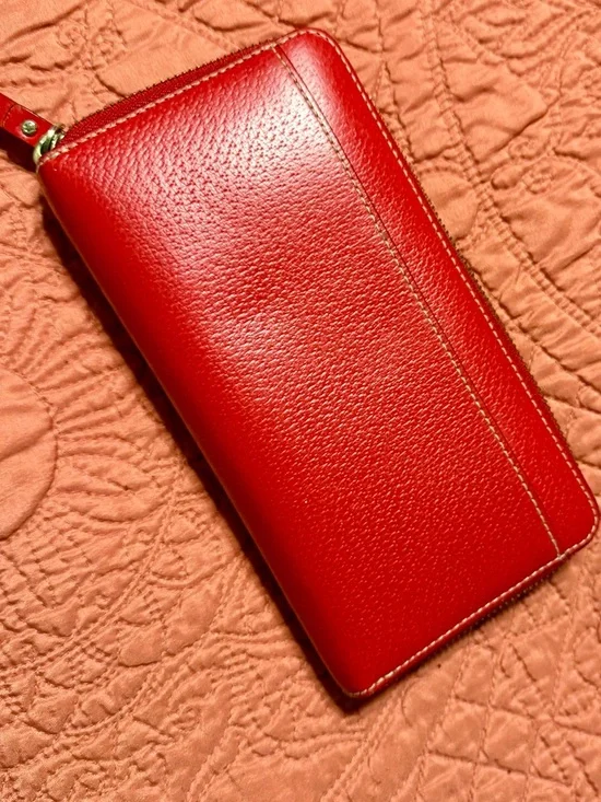 Kate Spade Red Leather Tote with matching wallet - Picture 6 of 8